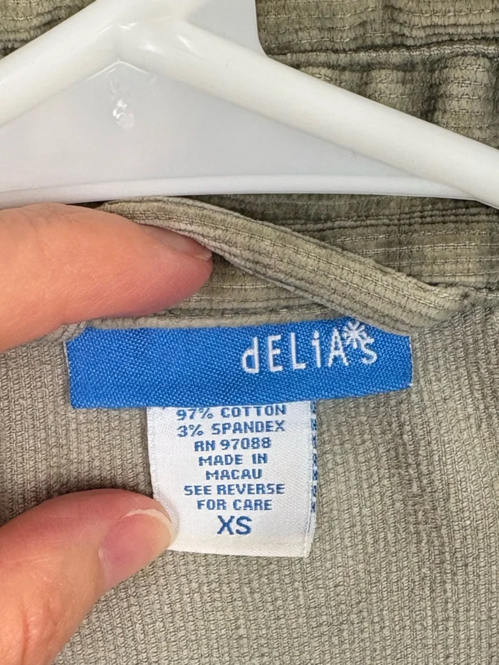 dELiA*s Grey-Green Utility Button-Front Jacket vintage Y2K XS Veronica Mars - Picture 2 of 12